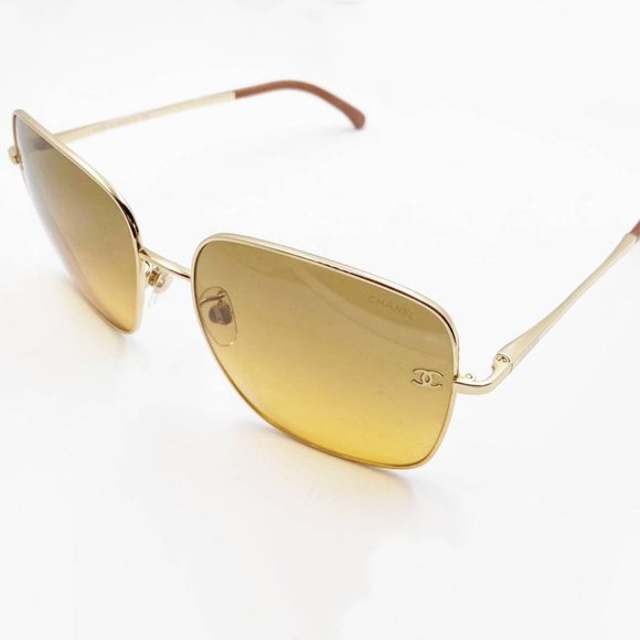 Chanel Gold Frame CC Brown Lens Sunglasses - Picture 3 of 4